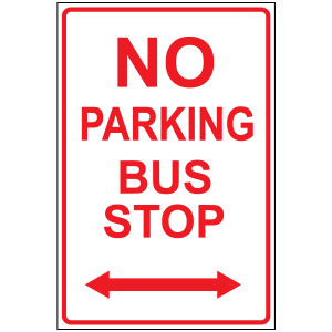 No Parking Bus Stop Dbl Arrow