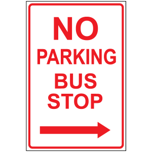 No Parking Bus Stop Right Arrow